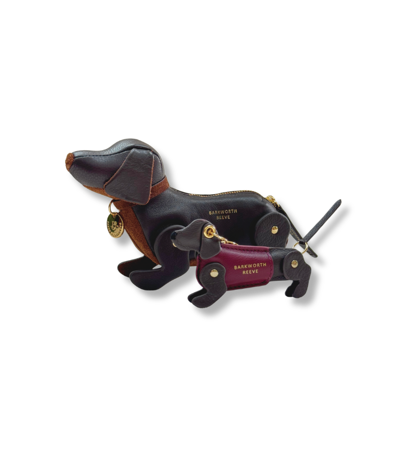 Complete Sausage Dog Gift Set in Chocolate Grain Leather