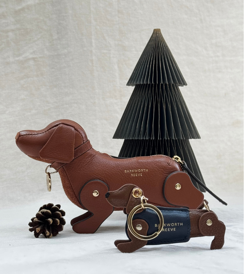 Mini Tan Sausage Dog Gift Set (Doogle Purse & Keyring).