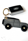 Keychain shaped like a car with 'Barkworth Reeve' branding on a white background