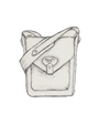pencil sketch of a cross body bag