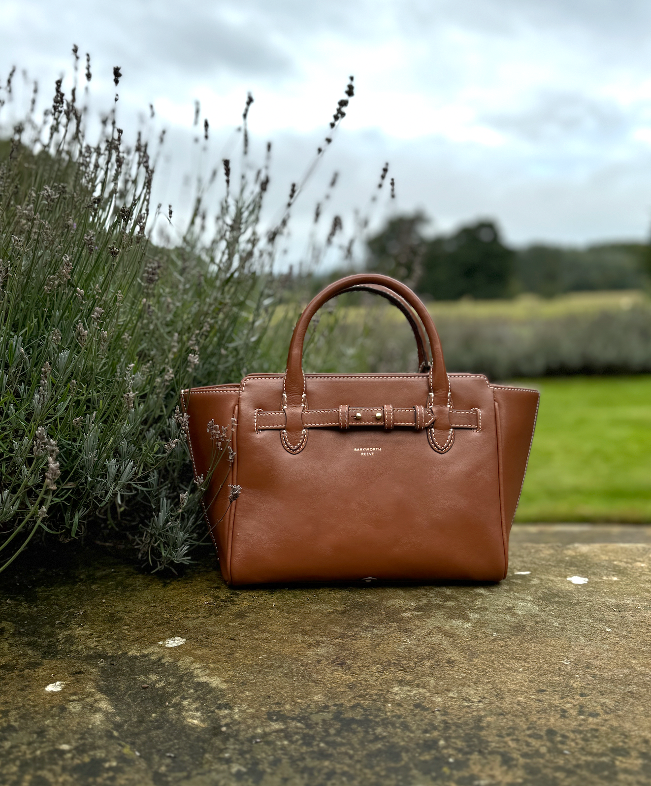 Middleton Tan Leather Handheld Bag with Detachable Cross Body Strap