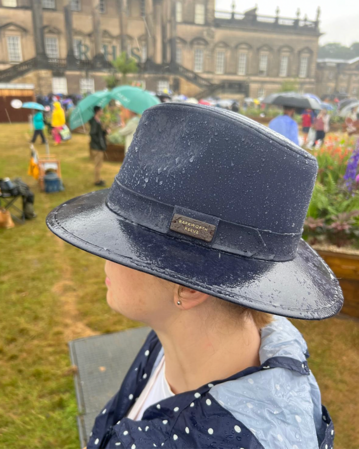 Thimbley Waxed Fedora in Navy Blue