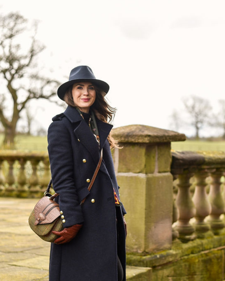 Thimbley Waxed Fedora in Navy Blue