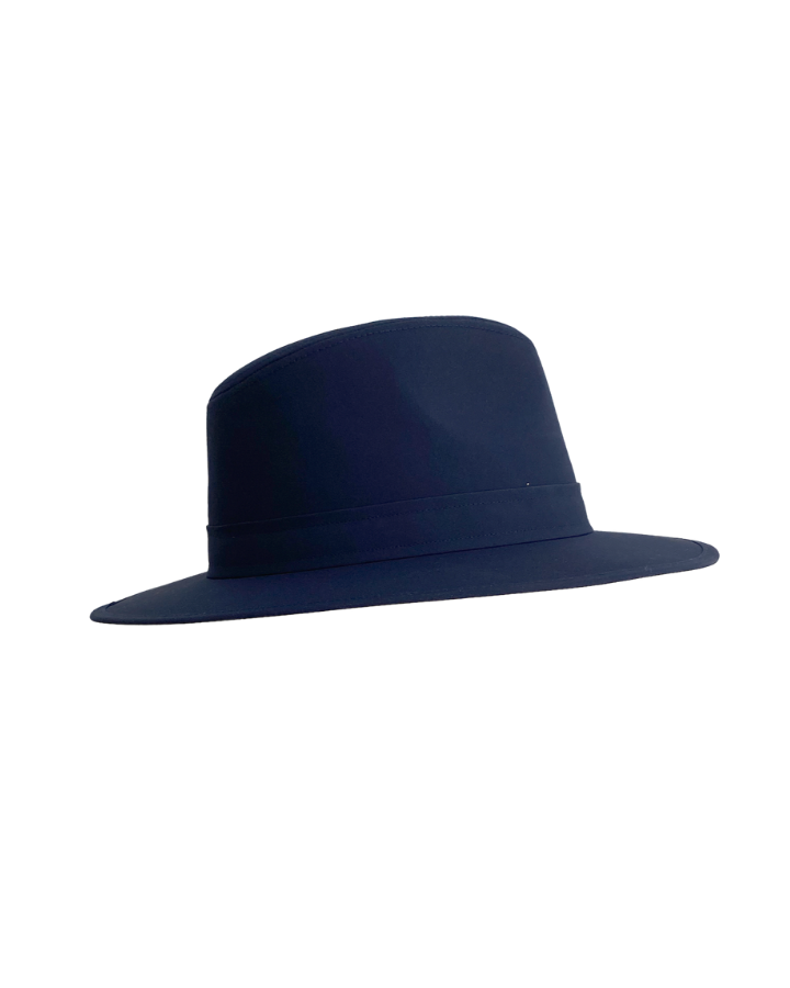 Thimbley Waxed Fedora in Navy Blue