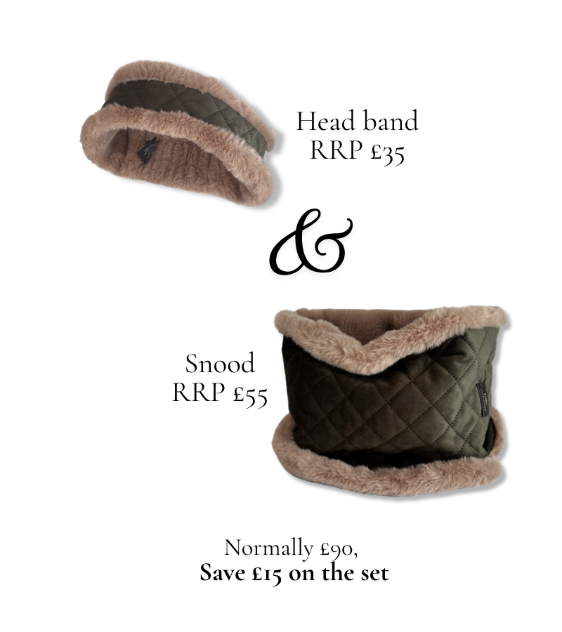 Wilding Velvet & Faux Fur Set | Snood & Headband in Olive & Fawn