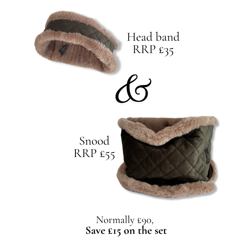 Wilding Velvet & Faux Fur Set | Snood & Headband in Olive & Fawn