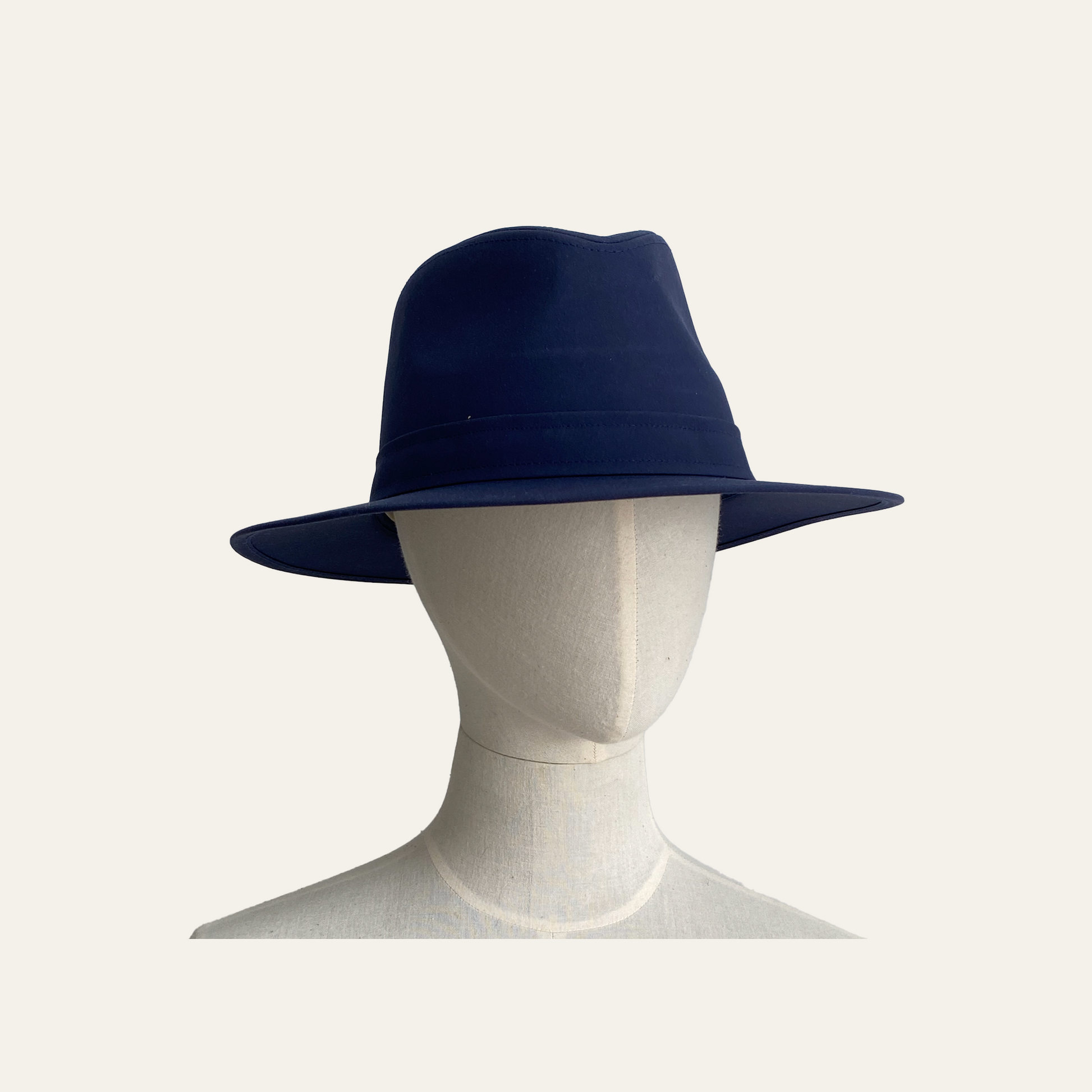 Thimbley Waxed Fedora in Navy Blue