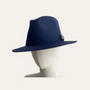 Thimbley Waxed Fedora in Navy Blue