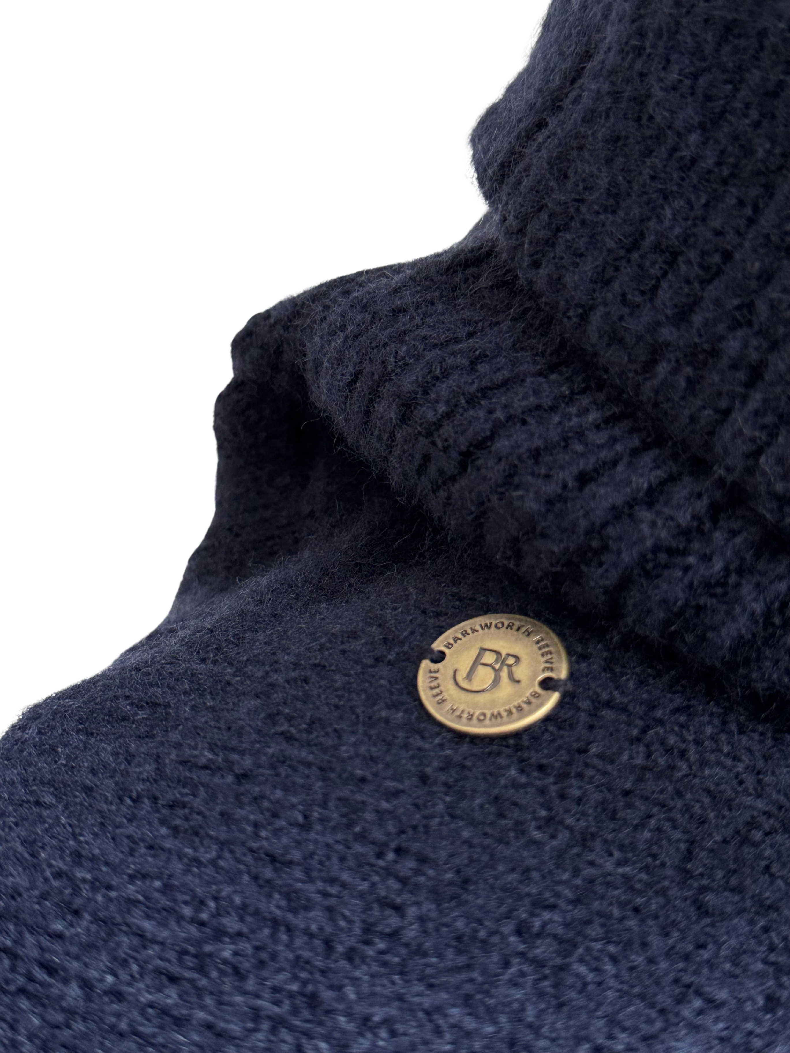 Knitted Roll Neck Poncho - Navy Marl